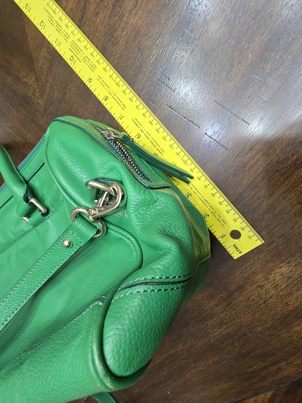 Green Leather Satchel Handbag - Unbranded - Picture 5 of 16